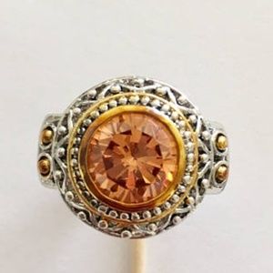 Amber Round Cut Ring